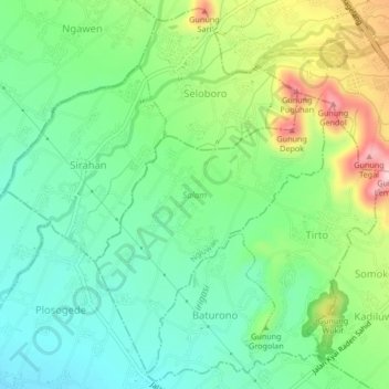 Salam topographic map, elevation, terrain