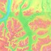 Tŝilhqox Biny (Chilko Lake) topographic map, elevation, terrain