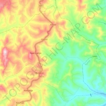 Kinazi topographic map, elevation, terrain