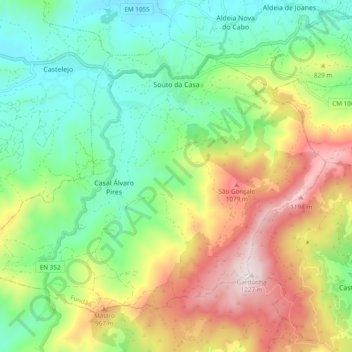 Souto da Casa topographic map, elevation, terrain