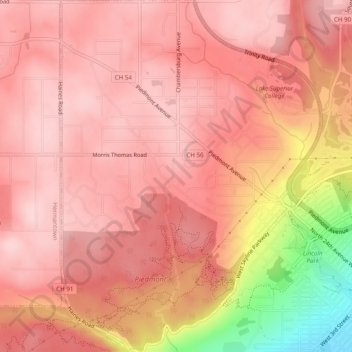 Piedmont Heights topographic map, elevation, terrain