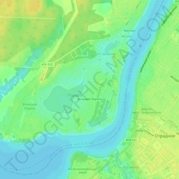 Bolshie Porogy topographic map, elevation, terrain