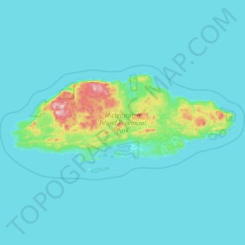 Michipicoten Island Provincial Park topographic map, elevation, terrain