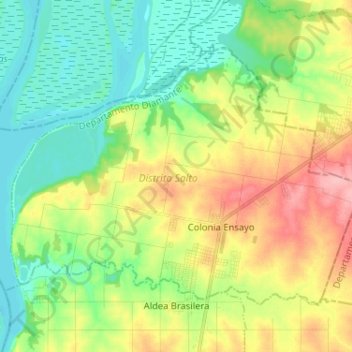 Junta de Gobierno de Colonia Ensayo topographic map, elevation, terrain