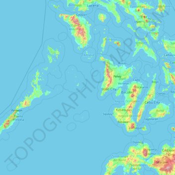 Mimaropa topographic map, elevation, terrain