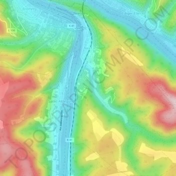 Neef topographic map, elevation, terrain