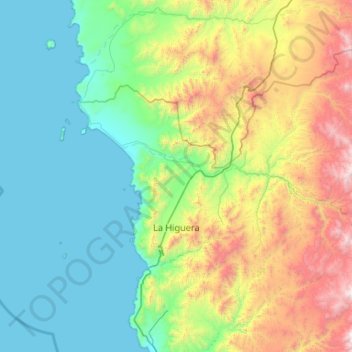 La Higuera topographic map, elevation, terrain