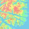 Prince Christian Sound topographic map, elevation, terrain