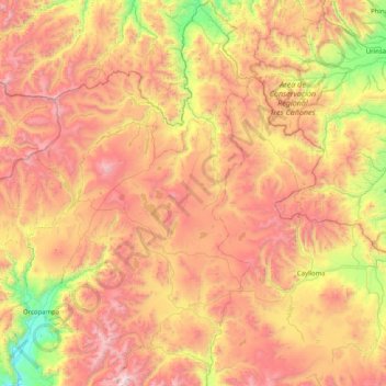 Cayarani topographic map, elevation, terrain
