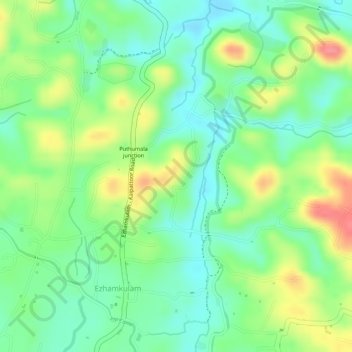 Puthumala topographic map, elevation, terrain