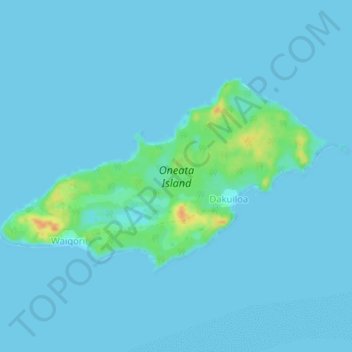 Oneata Island topographic map, elevation, terrain