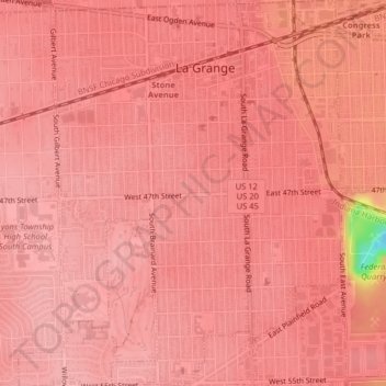 La Grange topographic map, elevation, terrain