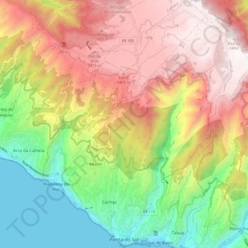 Ponta do Sol topographic map, elevation, terrain