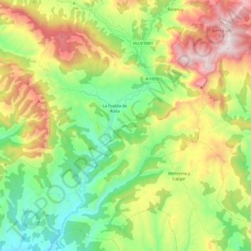 Isábena topographic map, elevation, terrain