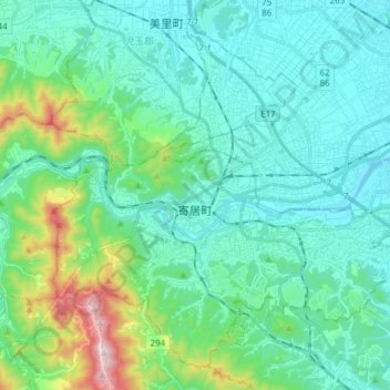 Yorii Town topographic map, elevation, terrain