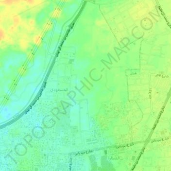 Al Mas'oudi topographic map, elevation, terrain