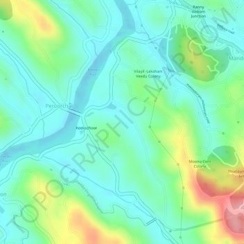 Keekozhoor topographic map, elevation, terrain