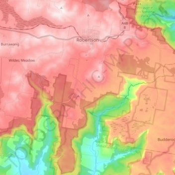 Robertson topographic map, elevation, terrain