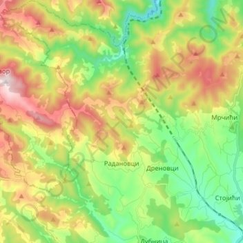 Radanovci topographic map, elevation, terrain