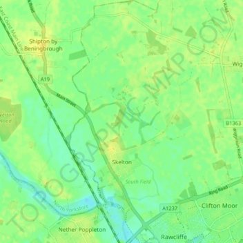 Skelton topographic map, elevation, terrain