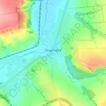 Heorhiivka topographic map, elevation, terrain