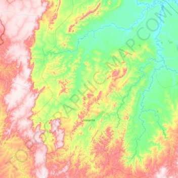 Vazante topographic map, elevation, terrain