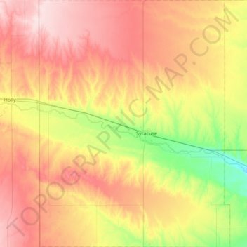 Hamilton County topographic map, elevation, terrain