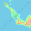 Normanby Island topographic map, elevation, terrain