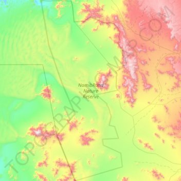 NamibRand Nature Reserve topographic map, elevation, terrain