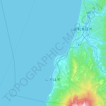 Nikaho topographic map, elevation, terrain