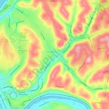 White Oak topographic map, elevation, terrain