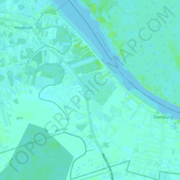 Domburg topographic map, elevation, terrain