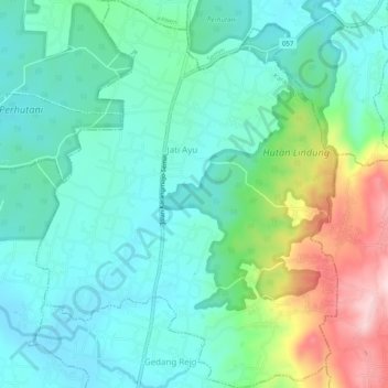 Jatiayu topographic map, elevation, terrain
