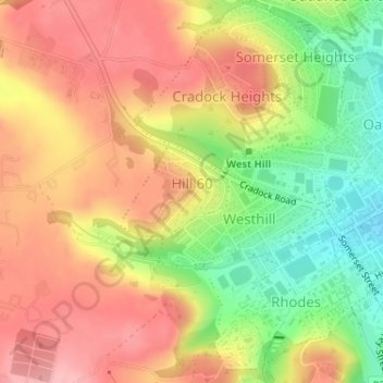 Hill 60 topographic map, elevation, terrain