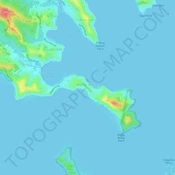 Wangi Wangi topographic map, elevation, terrain