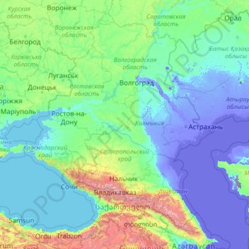 Southern Military District topographic map, elevation, terrain