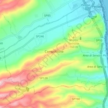 Campofilone topographic map, elevation, terrain