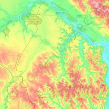 Степанецька сільська громада topographic map, elevation, terrain