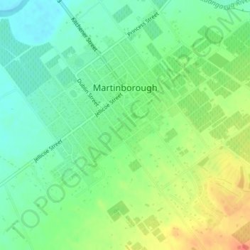 Martinborough topographic map, elevation, terrain