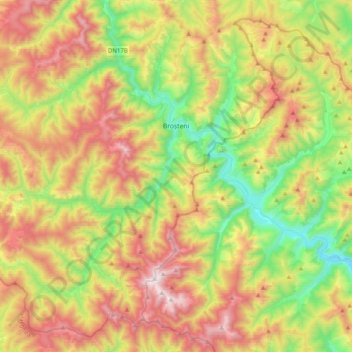 Brosteni topographic map, elevation, terrain