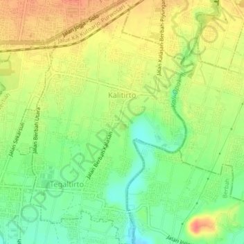 Kalitirto topographic map, elevation, terrain