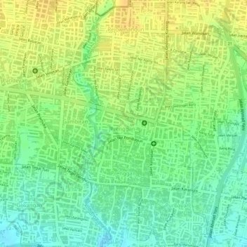 Prenggan topographic map, elevation, terrain