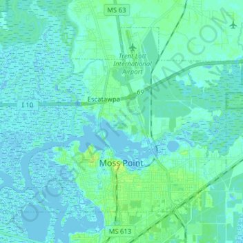 Moss Point topographic map, elevation, terrain