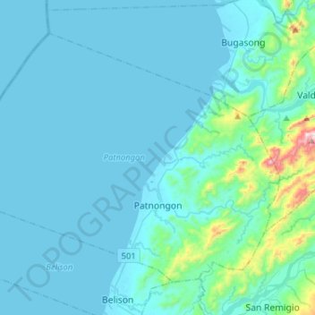 Patnongon topographic map, elevation, terrain