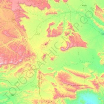 Habban District topographic map, elevation, terrain