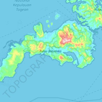 Pulau Batudaka topographic map, elevation, terrain