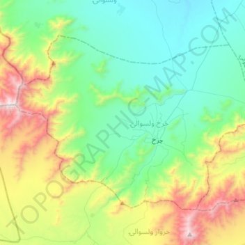Charkh topographic map, elevation, terrain