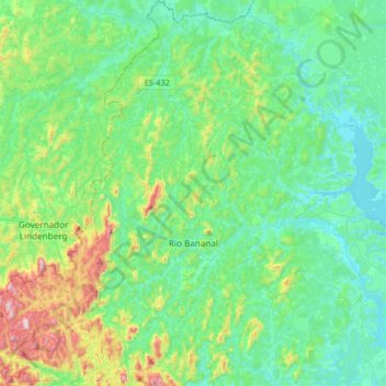 Rio Bananal topographic map, elevation, terrain
