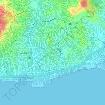 Klandasan Ilir topographic map, elevation, terrain