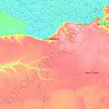 Malobilozerska rural hromada topographic map, elevation, terrain